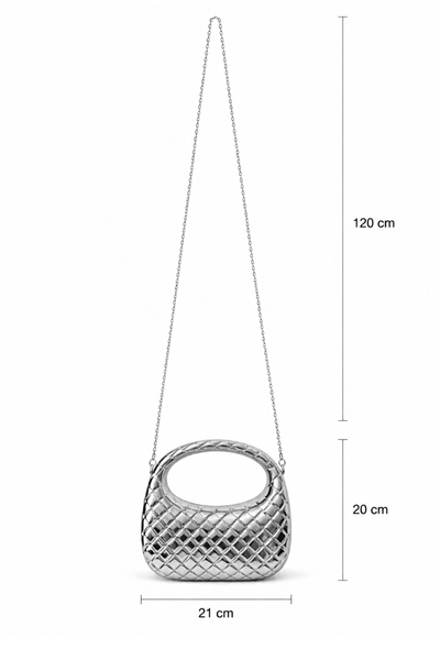 Weave Örgü Dokulu Silver Zincir Askılı Çanta