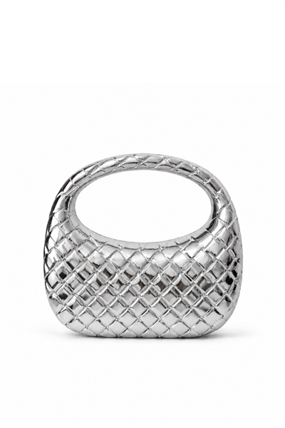 Weave Örgü Dokulu Silver Zincir Askılı Çanta