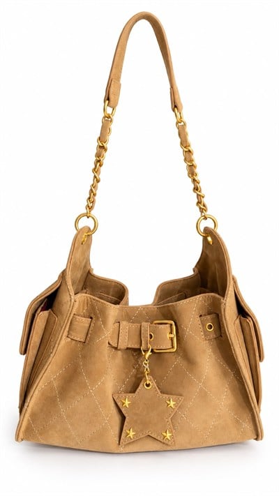 Zaya Camel Süet Modern Çanta