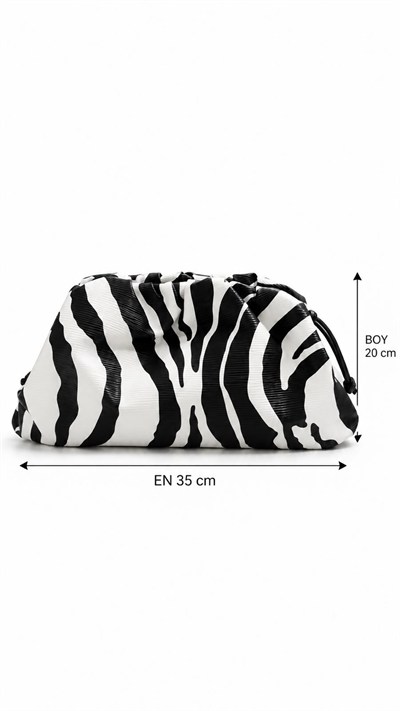 Zebra Desen Vegan Deri Çanta