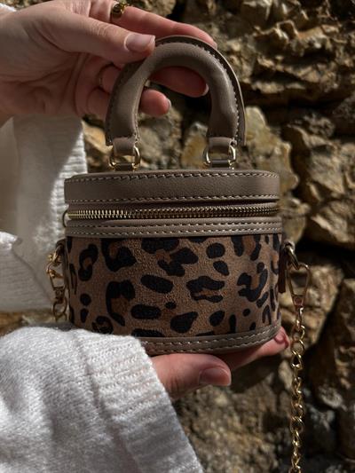 Leopar Desenli Mini Çanta 
