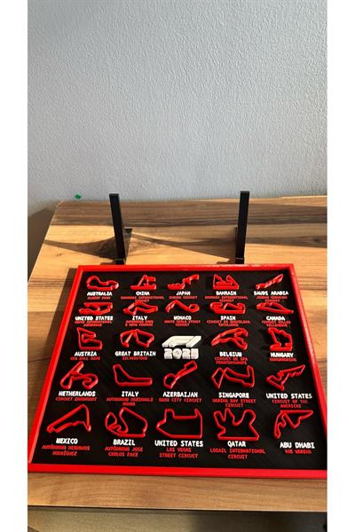 F1 Yarış Pistleri Tablosu Standlı (3D)