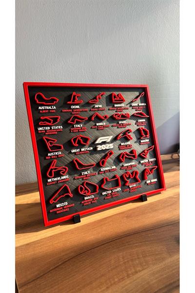 F1 Yarış Pistleri Tablosu Standlı (3D)