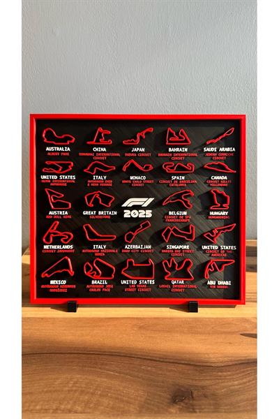 F1 Yarış Pistleri Tablosu Standlı (3D)