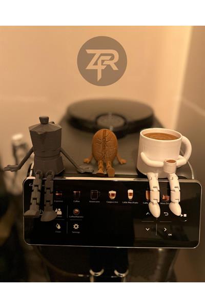 Kahve Köşesi Sevimli Biblo 3lü Set ( Moka Pot,Kahve Bardağı,Kahve Çekirdeği)