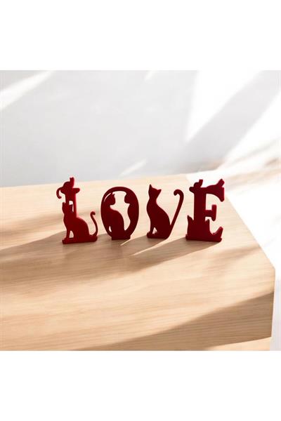 Kedi Temalı Love(Aşk) Yazısı