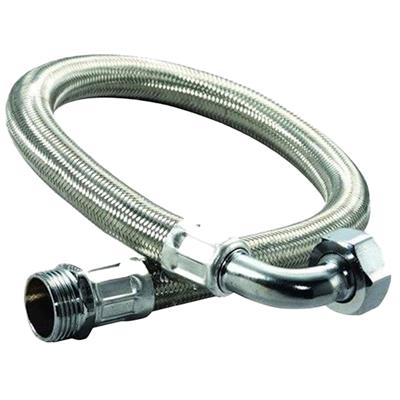60 cm 16 Bar Dirsekli / Aluminyum Örgülü Flex Hortum Esnek Hidrofor Fleks Bağlantı Hortumu