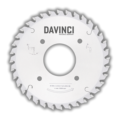 DaVinci 200x4,3x30mm 36 diş Panel Ebatlama Çizici Testeresi | MAYER,SCM,SCHELLİNG Makine (2/10/100) Uyumlu