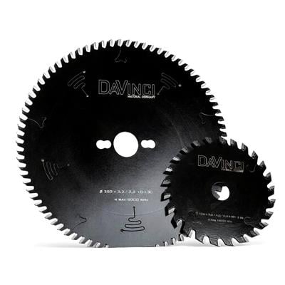DaVinci 250x80 BLACK Çizicili Trapez Takım | MDF & Laminant & Sunta Testeresi | Elmas MDF Tepsi