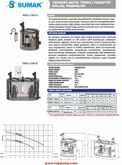 SMAC-1800 A Foseptik Terfi İstasyonu Termoplastik Tanklı | SBRM18/2P A kW - 220 V