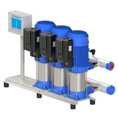 SUMAK SHT 12C 300/6 FK Motor Üzeri Frekans Kontrol Hidrofor | 3x2.2 kW - 380 V