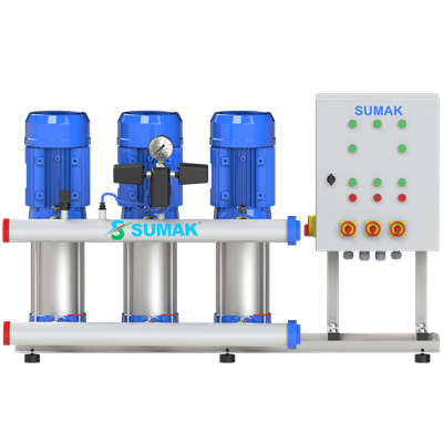 SUMAK SHT 12C 400/7 PFK Frekans Kontrol Panolu Hidrofor | 3x3 kW - 380 V