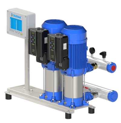 SUMAK SHT 16B 550/5 FK Motor Üzeri Frekans Kontrol Hidrofor | 2x4 kW - 380 V