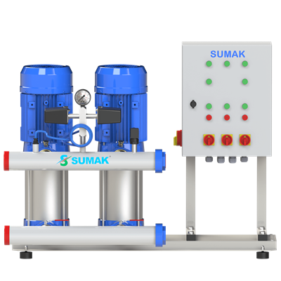 SUMAK SHT 16B 550/5 PFK Frekans Kontrol Panolu Hidrofor | 2x4 kW - 380 V