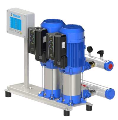 SUMAK SHT 16B 750/7 FK Motor Üzeri Frekans Kontrol Hidrofor | 2x5.5 kW - 380 V