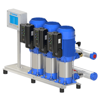 SUMAK SHT 16C 850/8 FK Motor Üzeri Frekans Kontrol Hidrofor | 3x6.3 kW - 380 V