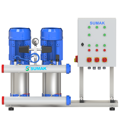 SUMAK SHT 6B 180/10 PFK Frekans Kontrol Panolu Hidrofor | 2x1.35 kW - 380 V