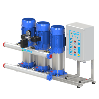 SUMAK SHT12C 220/4 Noril Fanlı 3 Pompalı Dik Hidrofor | 3x1.6 kW - 380 V