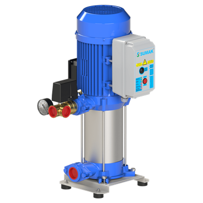 SUMAK SHT16A 750/7 Noril Fanlı 1 Pompalı Dik Hidrofor | 1x5.5 kW - 380 V