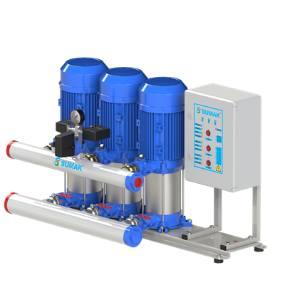 SUMAK SHT16C 750/6 Noril Fanlı 3 Pompalı Dik Hidrofor | 3x5.5 kW - 380 V