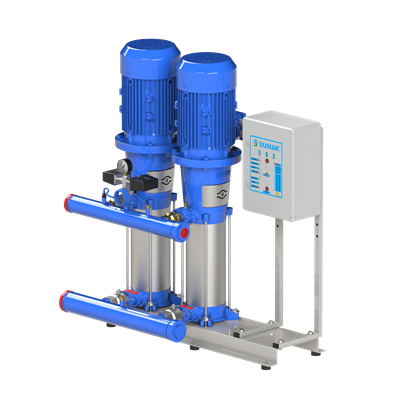 SUMAK SHT24B750/6 Noril Fanlı 2 Pompalı Dik Hidrofor | 2x5.5 kW - 380 V