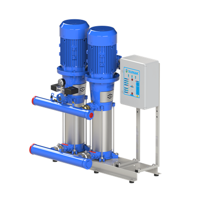 SUMAK SHT34B1000/5 Noril Fanlı 2 Pompalı Dik Hidrofor | 2x7.5 kW - 380 V