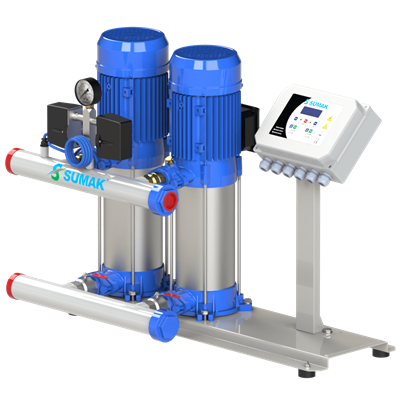 SUMAK SHT6B 180/10 SMART Dijital 2 Pompalı Hidrofor | 2x1.35 kW - 380 V