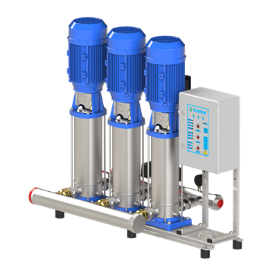 SUMAK SHTP16 C 550/10 Paslanmaz Dik 3 Pompalı Hidrofor | 3x4 kW - 380 V