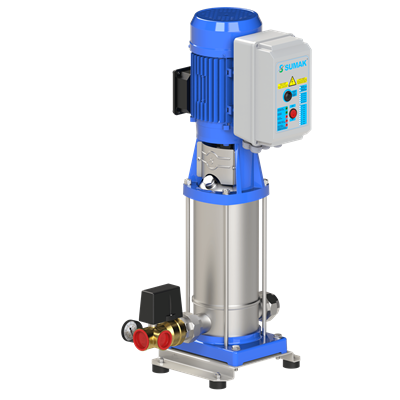 SUMAK SHTP8 A 400/12 Paslanmaz Dik 1 Pompalı Hidrofor | 1x3 kW - 380 V