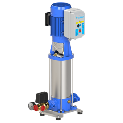SUMAK SHTPD8 A 400/12 Paslanmaz Çarklı Dik 1 Pompalı Hidrofor | 1x3 kW - 380 V