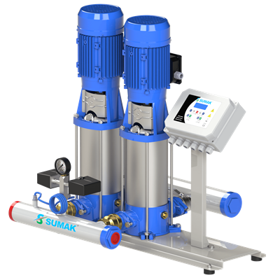 SUMAK SHTPD8B 220/8 SMART Dijital 2 Pompalı Hidrofor | 2x1.6 kW - 380 V