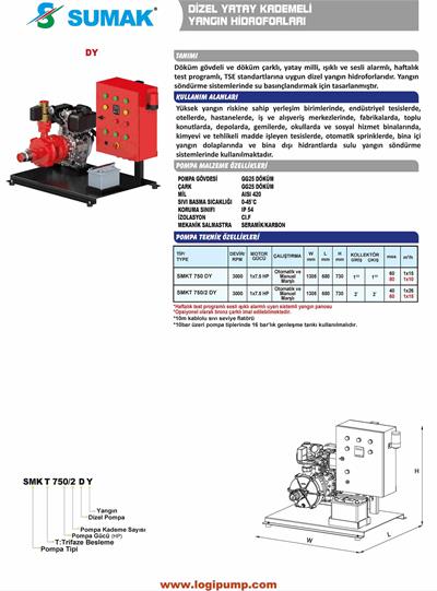 SUMAK SMKT 750 DY Dizel Yangın Hidroforu | 1x7.5 HP kW -  V