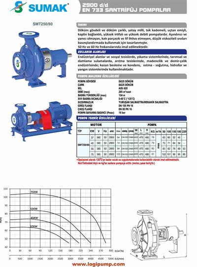 SUMAK SMT250/80-37 En 733 Santrifüj Pompa 2900 D/D | 37 kW - 380 V