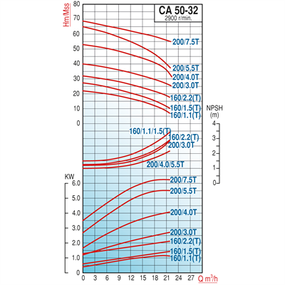 Varan CA 50-32-160/2.2T Paslanmaz / Uçtan Emişli - Kapalı Kaplinli Endüstriyel Santrifüj Pompa (3 HP / 2.2 kW) 31 mSS / 22 m3/h