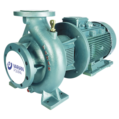 Varan CES 50-20-22002 Uçtan Emişli - Kapalı Kaplinli / EN 733 Yüksek Verimli Endüstriyel Santrifüj Pompa (30 HP / 22 kW) 66 mSS / 50 m3/h