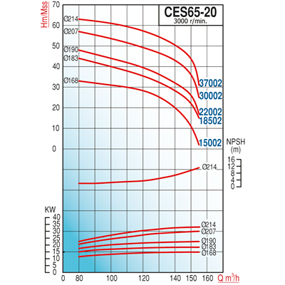 Varan CES 65-20-18502 Uçtan Emişli - Kapalı Kaplinli / EN 733 Yüksek Verimli Endüstriyel Santrifüj Pompa (25 HP / 18.5 kW) 44 mSS / 155 m3/h