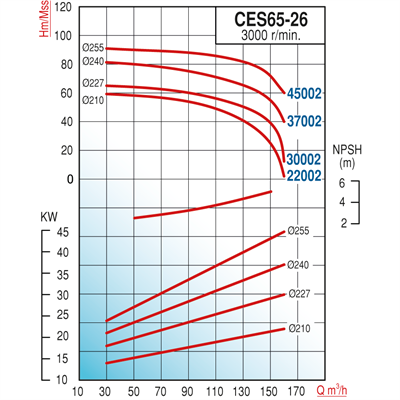 Varan CES 65-26-22002 Uçtan Emişli - Kapalı Kaplinli / EN 733 Yüksek Verimli Endüstriyel Santrifüj Pompa (30 HP / 22 kW) 59 mSS / 160 m3/h