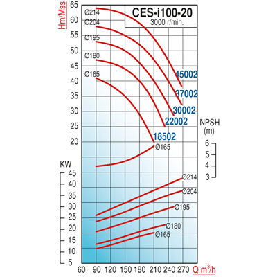 Varan CES-I 100-20-22002 Pik Döküm / İn-line (Hat Tipi) Endüstriyel Dik Milli Santrifüj Pompa (30 HP / 22 kW) 47 mSS / 210 m3/h