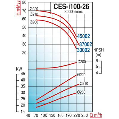 Varan CES-I 100-26-37002 Pik Döküm / İn-line (Hat Tipi) Endüstriyel Dik Milli Santrifüj Pompa (50 HP / 37 kW) 64 mSS / 220 m3/h