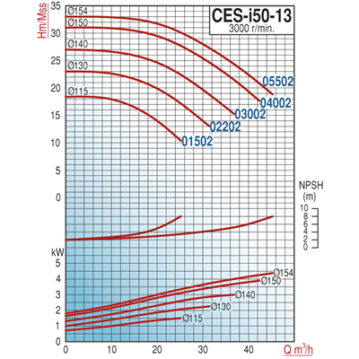 Varan CES-I 50-13-01502 Pik Döküm / İn-line (Hat Tipi) Endüstriyel Dik Milli Santrifüj Pompa 