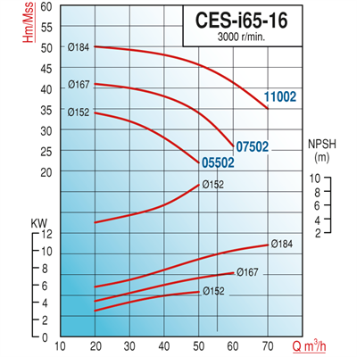 Varan CES-I 65-16-11002 Pik Döküm / İn-line (Hat Tipi) Endüstriyel Dik Milli Santrifüj Pompa (15 HP / 11.2 kW) 50 mSS / 70 m3/h