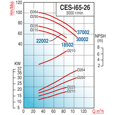 Varan CES-I 65-26-18502 Pik Döküm / İn-line (Hat Tipi) Endüstriyel Dik Milli Santrifüj Pompa (25 HP / 18.5 kW) 67 mSS / 85 m3/h
