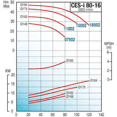 Varan CES-I 80-16-18502 Pik Döküm / İn-line (Hat Tipi) Endüstriyel Dik Milli Santrifüj Pompa (25 HP / 18.5 kW) 47 mSS / 120 m3/h