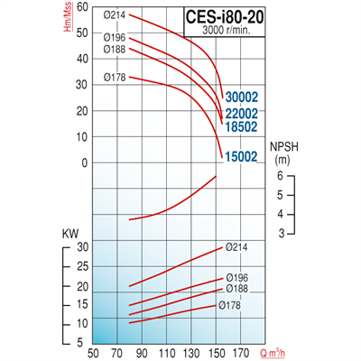 Varan CES-I 80-20-15002 Pik Döküm / İn-line (Hat Tipi) Endüstriyel Dik Milli Santrifüj Pompa (20 HP / 15 kW) 33 mSS / 155 m3/h