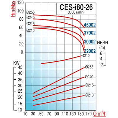 Varan CES-I 80-26-30002 Pik Döküm / İn-line (Hat Tipi) Endüstriyel Dik Milli Santrifüj Pompa (40 HP / 30 kW) 65 mSS / 160 m3/h