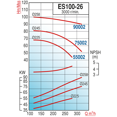 Varan ES 100-26-55002 Uçtan Emişli - Uzun Kaplinli / EN 733 Yüksek Verimli Endüstriyel Santrifüj Pompa (75 HP / 56 kW) 68 mSS / 280 m3/h