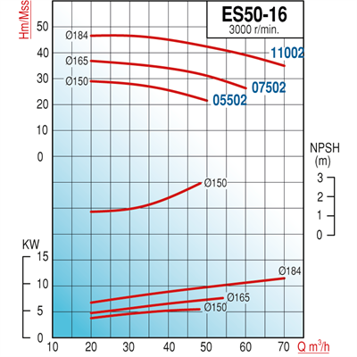 Varan ES 50-16-05502 Uçtan Emişli - Uzun Kaplinli / EN 733 Yüksek Verimli Endüstriyel Santrifüj Pompa (7.5 HP / 5.5 kW) 29 mSS / 50 m3/h