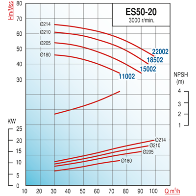 Varan ES 50-20-15002 Uçtan Emişli - Uzun Kaplinli / EN 733 Yüksek Verimli Endüstriyel Santrifüj Pompa (20 HP / 15 kW) 54 mSS / 80 m3/h