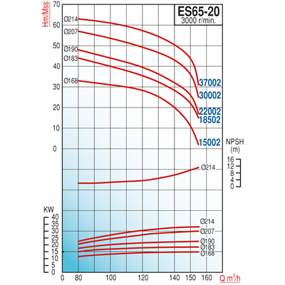 Varan ES 65-20-15002 Uçtan Emişli - Uzun Kaplinli / EN 733 Yüksek Verimli Endüstriyel Santrifüj Pompa (20 HP / 15 kW) 33 mSS / 155 m3/h