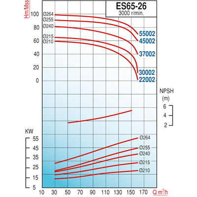 Varan ES 65-26-37002 Uçtan Emişli - Uzun Kaplinli / EN 733 Yüksek Verimli Endüstriyel Santrifüj Pompa (50 HP / 37 kW) 81 mSS / 160 m3/h
